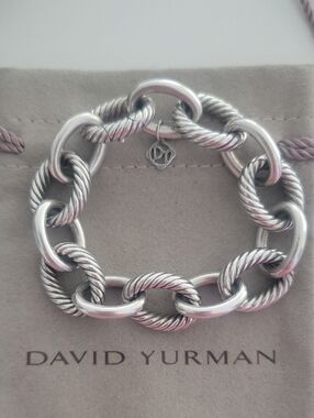 David Yurman Oval Extra Large Link Bracelet- Sterling Silver 7.5 inch